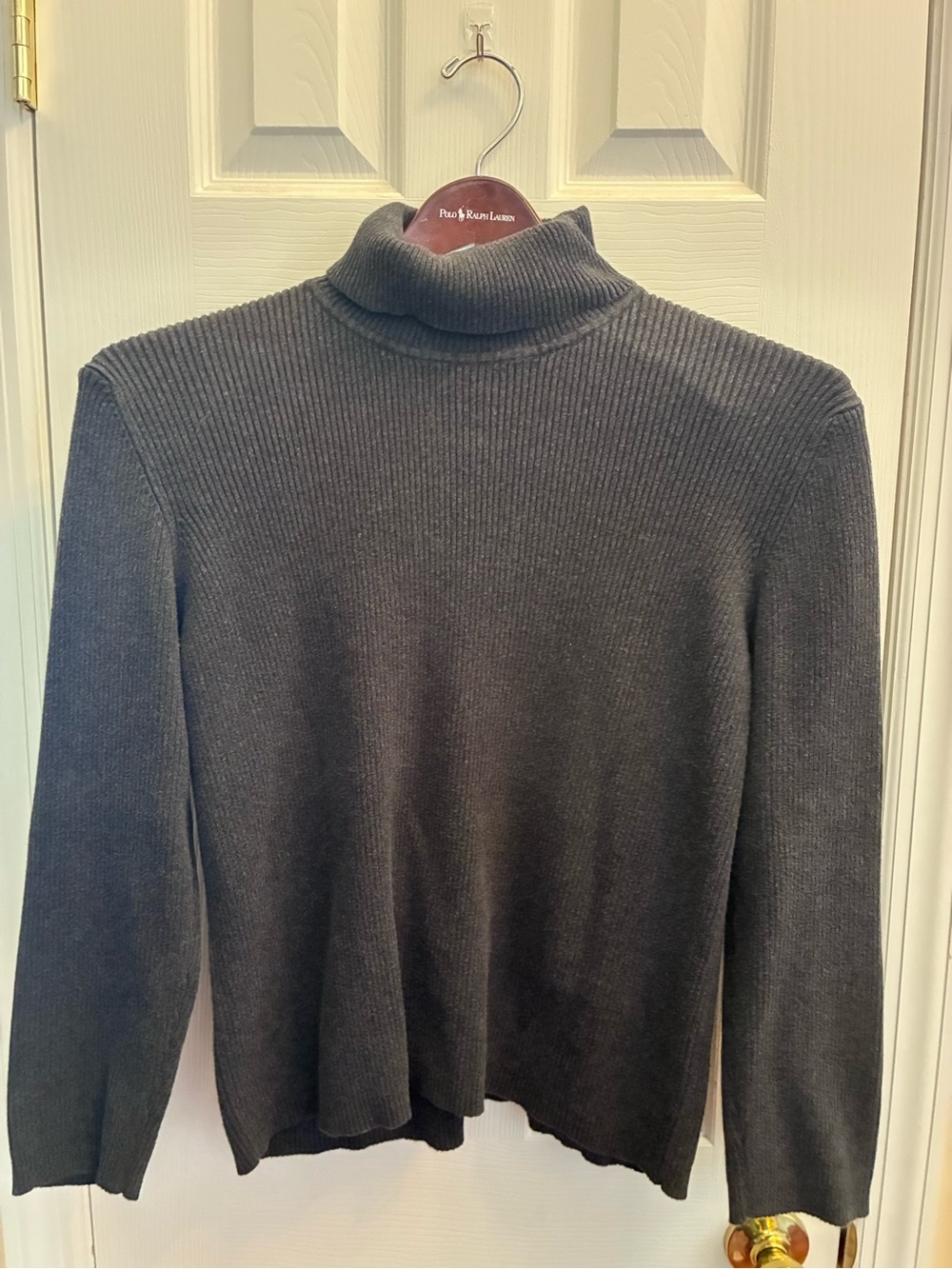 Orvis Women's Dark Gray Ribbed Turtleneck Sweater size XL